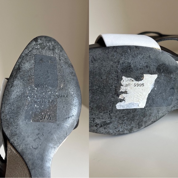 RARE Narciso Rodriguez Crossover Leather Slide Wedges - Picture 15 of 16